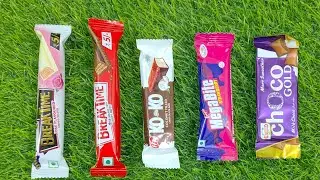 Megabite chocolate vs kitkat chocolate vs gold chocolate vs coconut chocolate #asmr #asmrsounds 