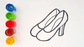 Glitter Coloring High Heel & Cup cake, Drawing for kid , Learn Drawing | Baby Shark
