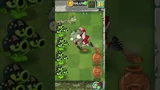 PvZ 2 - Threepeater Mega Gatling Pea, уровень 1 против 5, зомби-ваза - P9 - Кто победит? #шорты