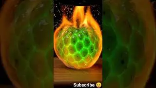 Fire Custard Apple ASMR 🔥🍏 | Burning Crystal Fruit Cutting #Shorts