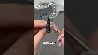 Baroque Lace Nail Art Tutorial 🕸️✨ | Black Pearl Cat Eye + 3D Silver Detailing