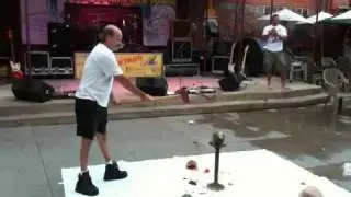 Larry plays Gallagher at the Brickyard