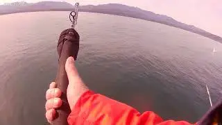 Halibut fishing (73#) off Port Angeles, by myself