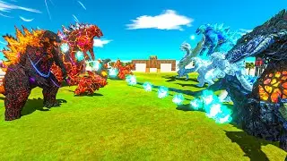 Nuclear Godzilla + Team Lava + FIRE Godzilla VS ICE Godzilla + Biollante x Ghidorah + Team Ice