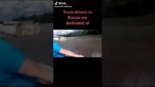 Truck driver Russia in river