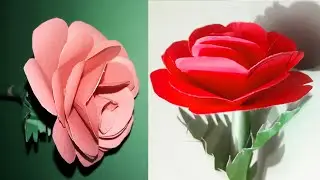 How to Make Paper Rose - Easy and Beautiful Paper Roses Making - DIY Flowers Rose