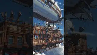 The Sky's Guardian: A Breathtaking AI Steampunk Airship! ⚙️💨