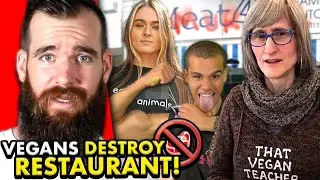 VEGANS DESTROY RESTAURANT! (OVER BACON)