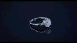 Halo 1CT Circle Solitaire White Opal Engagement Ring Sterling Silver
