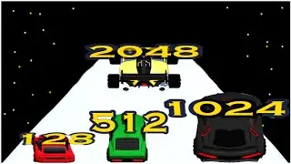 2048 Car Race - merge 2048 run - Gameplay Walkthrough - Max Levels (1-10)
