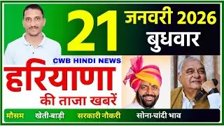 21 January 2026 Haryana News || हरियाणा की ताजा खबरें || Haryana News || CWB Hindi News