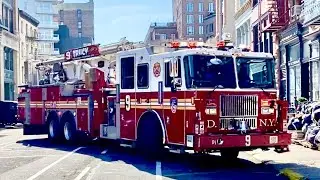 FDNY Tower Ladder 9 (95 Foot TL) Responding