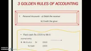 3 GOLDEN RULES OF ACCOUNTING- Personal account,Real account & Nominal account
