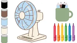 How To Draw A Table Fan | Table Fan Drawing And Coloring For Kids | Very Simple Method For Toddlers