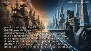 part 1, early evolution stone-punk city civilizaton 0-2000 year time line, full HD, +music