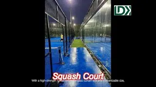 modular squash court squash training system impact resistant single double glass