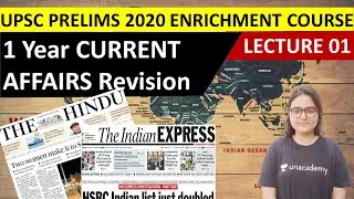UPSC PRELIMS 2020 : Complete Current Affairs Revision Marathon for UPSC CSE IAS | 2019 TO 2020