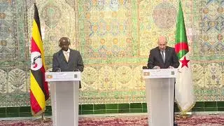 President Museveni holds talks with His Algerian Counterpart at Presidents Palace Algiers