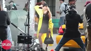 Model Lila Moss Shoots DKNY Advert In New York City