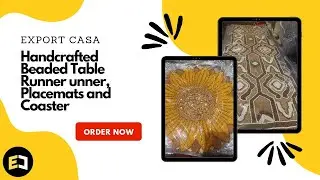 Handcrafted Beaded Table Runner, Placemat and Coaster set @ExportCasa_india