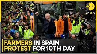 Spain Farmers' protest enters 10th day, tractors block roads across Spain | WION