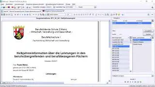 Edoo.sys - Halbjahreszeugnis in der Berufsfachschule 1 (BF1)