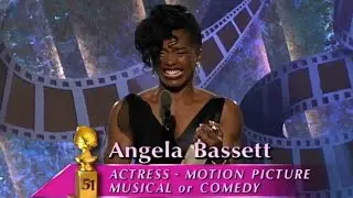 Angela Bassett wins her first Golden Globe as Best Actress in 