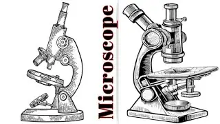 माइक्रोस्कोप sketch microscope drawing with label and function art abhishek akrb