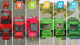 Fs14 vs Fs16 vs Fs18 vs Fs20 vs Fs23 vs Fs25 | Case IH vs John Deere Harvester Compare | Timelapse 