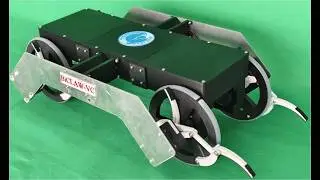 BiCLAW-VC: A Leg–Wheel Robot with Four Wheels Integr. Symm. Claws Foll. Var. Cycloid. Trajectories