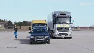 Nachr&uuml;stl&ouml;sungen f&uuml;r Lkw-Abbiegeassistenten im Test | &Ouml;AMTC