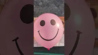 Experiment: Water Balloon from Rooftop 💦 💨🎈Yellow Vs Pink Smile Baloon pop #asmr #shortvideo #funny