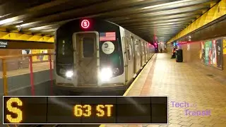 63rd Street Shuttle Trains with 'S' Signage