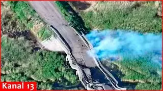 Bridge destroyed along with Russian soldiers in Donetsk - 