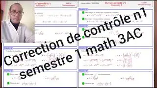 la correction de contrôle n1 semestre 1 matières mathématiques   3AC troisième année collège 3ème