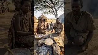 VILLAGE LIFE! Baking Bread & Sharing Food 🍞 Tribal Family #africa #triballife #primitivecooking