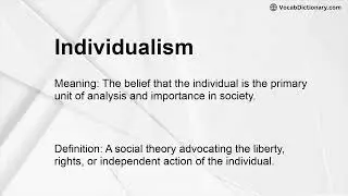 Individualism Meaning