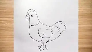How to draw hen drawing easy step by step@DrawingTalent 