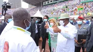 Arriv&eacute;e du Pr&eacute;sident au Stade F&eacute;lix Houphouet Boigny pour son investiture