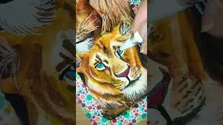Art process... #shorts #artwork #lioness #whitepen
