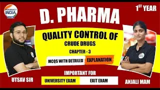 Quality Control Of Crude Drugs | MCQs With Explanation Pharmacognosy | Exit Exam | University Exam