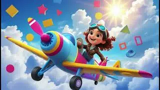 ✈️🔺 Shapes Everywhere! Nina&rsquo;s Airplane Ride 🎵 | Learning Shapes Nursery Rhymes
