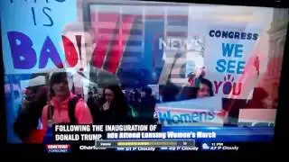 Awkward delay on Local News live feed of Trump protest coverage