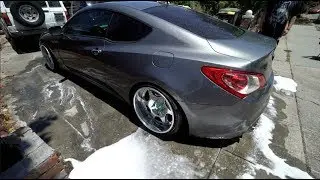 DAVID'S WRAPPING HIS SLAMMED HYUNDAI GENESIS SOON!!! (WHAT COLOR WILL IT BE?)