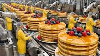 Inside a High-Tech Pancake Factory | From Raw Ingredients to Perfect Golden Pancakes