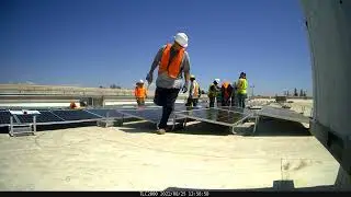Sustineo Solar: 8-25-22, Timelapse, Commercial Rooftop PV Installation, Panels