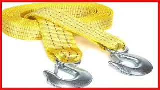 NEIKO 51005A Heavy-Duty Tow Strap with Hooks, 2 Inches by 20 Feet, Woven Polyester Webbing,