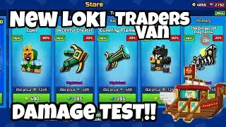 Loki TRADERS VAN DAMAGE TEST - OP Weapons, High DPS Primary ( Pixel Gun 3D )