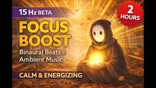 2 Hour Focus Session | 15Hz Beta Binaural Beats + Calm Ambient Music