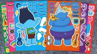 DIY Sticker Book💖Decorate with Sticker Book Dress Up with TROLLS Character Poppy,Branch,Creek,Biggie